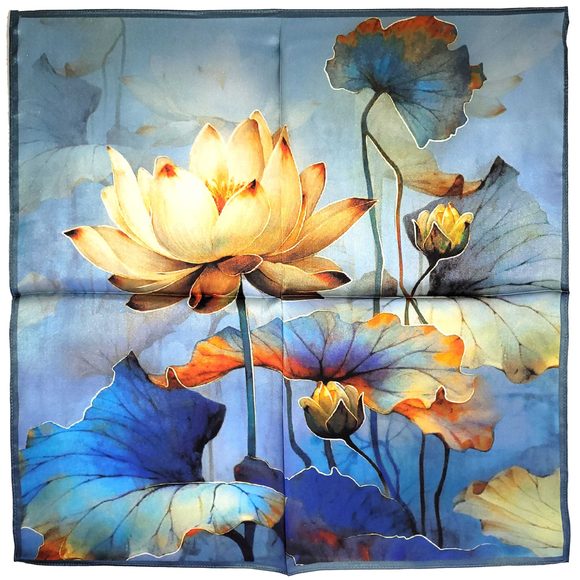 NWT Genuine 100% Mulberry Silk Satin Scarf 20"x20" Small Square Shawl 5490 - Picture 1 of 8